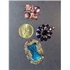 Image 1 : TWO RICH COLOURED CRYSTAL BROOCHES WITH A CRYSTAL PENDANT