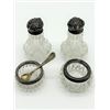 Image 1 : ANTIQUE CRYSTAL AND STERLING CONDIMENT SET