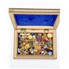 Image 2 : VINTAGE DECORATIVE BOX CONTAINING MANY VINTAGE/ANTIQUE LAPEL PINS