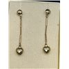 Image 2 : 10K GOLD BOXED HEART DROP EARRINGS