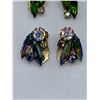 Image 2 : THREE PAIRS OF VINTAGE CRYSTAL CLIP ON EARRINGS