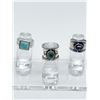 Image 1 : THREE 3 QUALITY STERLING SILVER GEMSTONE RINGS
