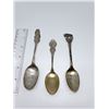 Image 1 : THREE INTERESTING ANTIQUE STERLING SILVER SPOONS