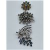Image 1 : THREE VINTAGE CRYSTAL BROOCHES