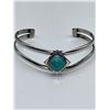 Image 2 : STERLING SILVER TURQUOISE CUFF AND ANTIQUE STERLING CUFF