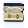 Image 1 : 14K GOLD DESIGNER SIGNED JADE EARRINGS