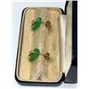Image 2 : 14K GOLD DESIGNER SIGNED JADE EARRINGS
