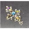 Image 8 : ANTIQUE ARTIST SIGNED STERLING GEMSTONE CROSS