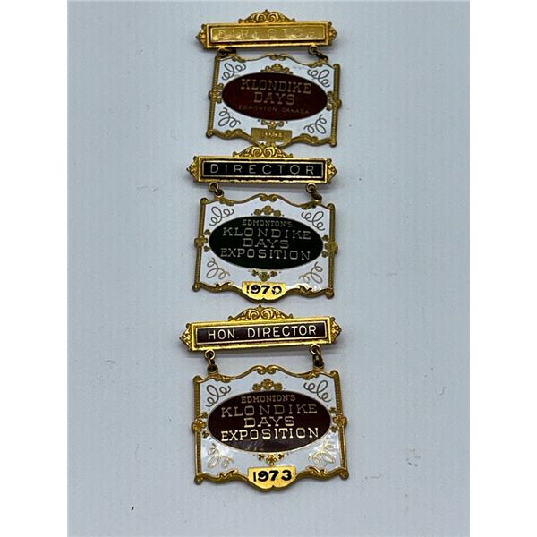 THREE RARE KLONDIKE DIRECTOR PINS