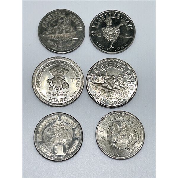 6 VINTAGE KLONDIKE DAYS TOKENS