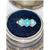 Image 1 : AMAZING DARK SOLID OPALS ANTIQUE RING 15K GOLD