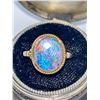 Image 2 : LARGE OVAL AMMOLITE 18K ESTATE RING