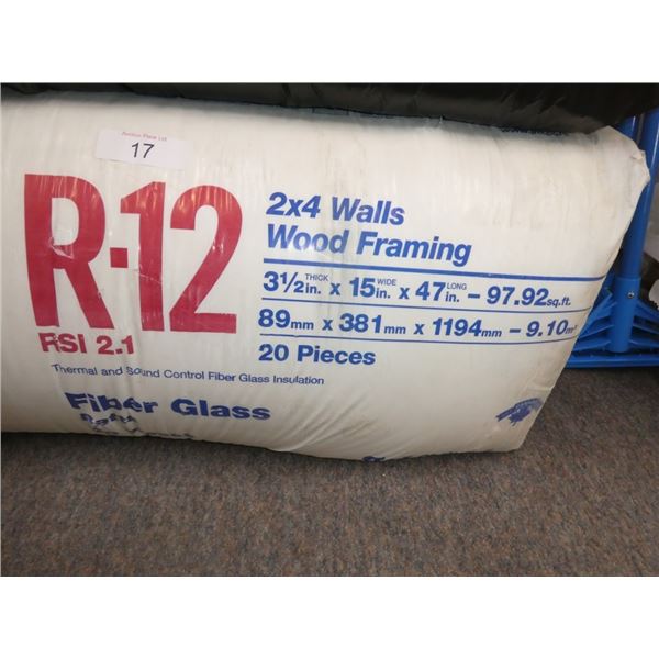 R12 2x4 walls wood framing fiber glass insulation