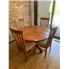 Image 1 : Beautiful Round Wooden Dining Table with Four Chairs - Made by Bedard (Canada)