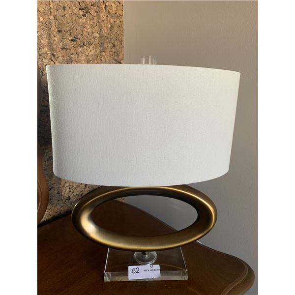 Unique Lamp - Glass/Bronze-Toned Ring Base