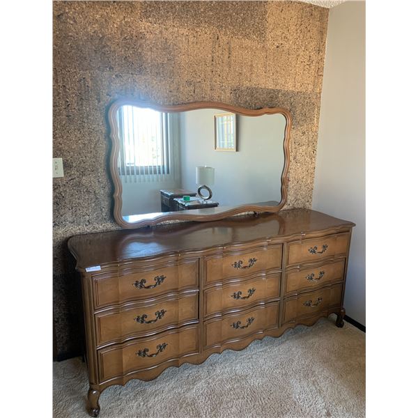 Vintage Wooden Chest of Drawers w/ Mirror - Made By Malcolm