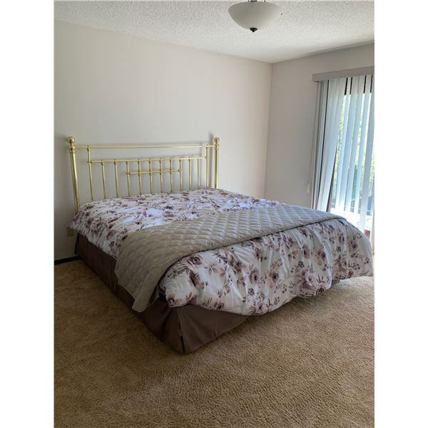 King Sized Brass-Framed Bed