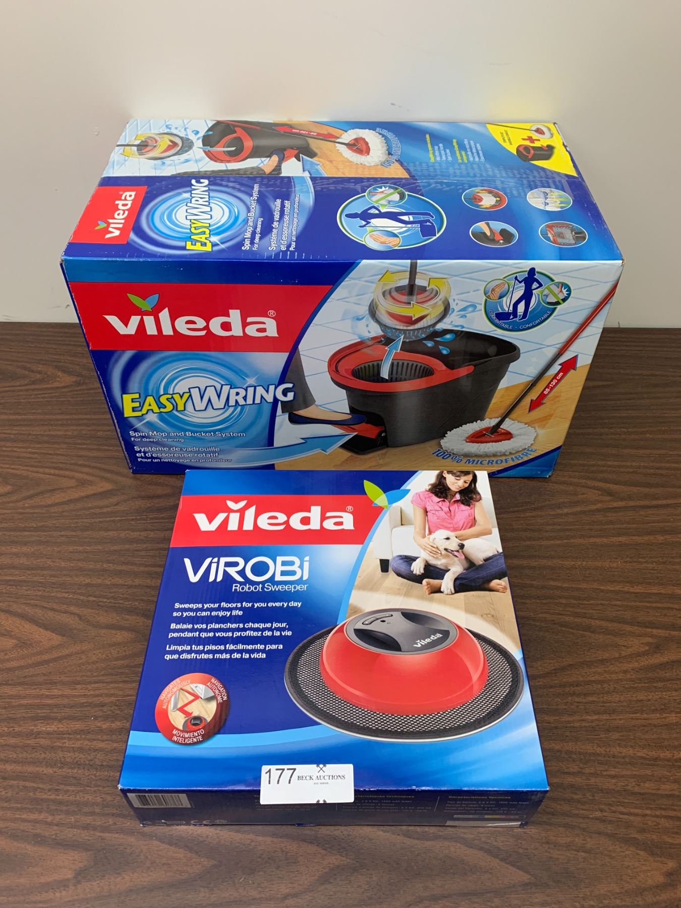 Vi2 Robi Vileda Easy Wring and ViRoBi Robot Sweeper - Beck Auctions Inc.