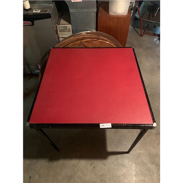 Red Collapsible Card Table