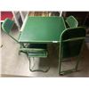 Image 1 : Lime Green Folding Card Table w/ 4 x Matching Chairs