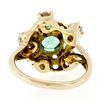 Image 9 : Vintage 18k Yellow Gold Round GIA RARE UNTREATED Emerald Solitaire Diamond Ring