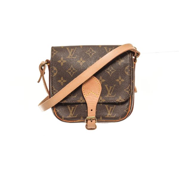 Louis Vuitton Brown Monogram Canvas Mini Cartouchiere PM Crossbody Bag