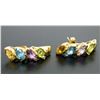Image 4 : 14k Yellow Gold 2.00 ctw Marquise Cut Amethyst Peridot & Topaz Cuff Post Earring