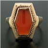 Image 5 : Vintage Russian 14k Rose Gold Bezel Set Carnelian Hexagon Ring