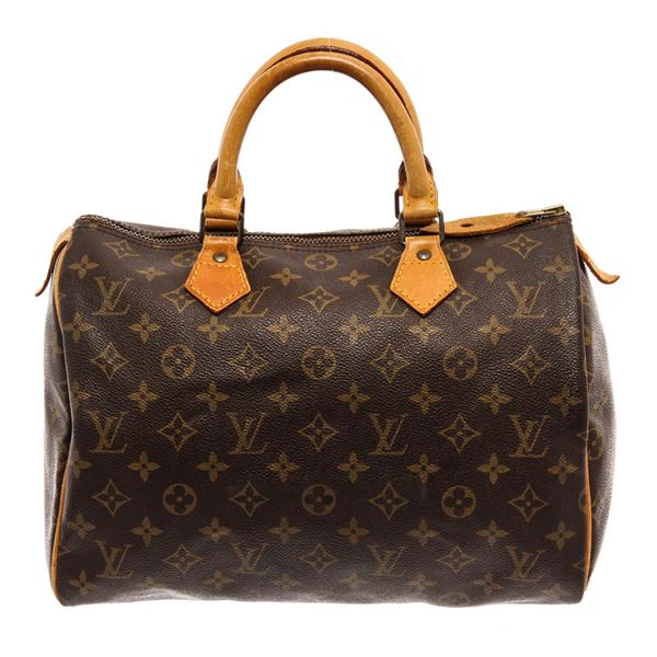Louis Vuitton Brown Monogram Canvas Speedy 30 Satchel Bag