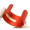 Image 6 : Hermes Red Aluminium Collier de Chien Sunset Cuff Bracelet