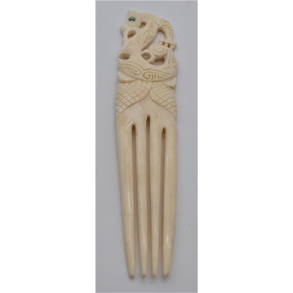 Asian Carved Bone Hair Comb