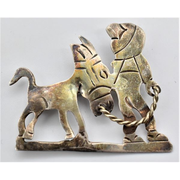 Vintage Estate Taxco Sterling Silver Pin