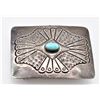 Image 1 : Antique Navajo Sterling Turquoise Belt Buckle