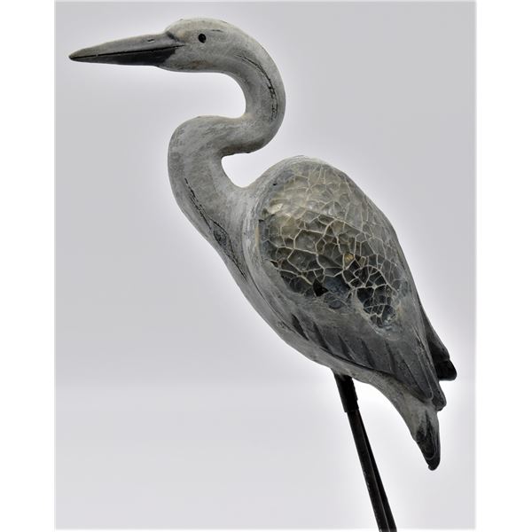 Composition and Glass Great Blue Heron Figurine