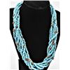 Image 1 : Estate 8 Strand Copper & Turquoise Bead Necklace