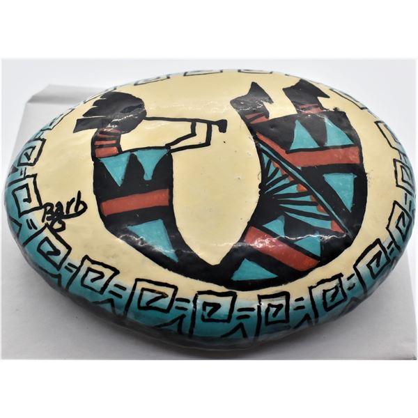 Hand Painted and Glazed Kokopelli River Rock