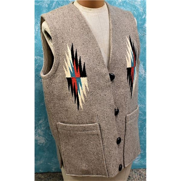 Ortega's 100% Wool Hand Woven Vest, Chimayo NM