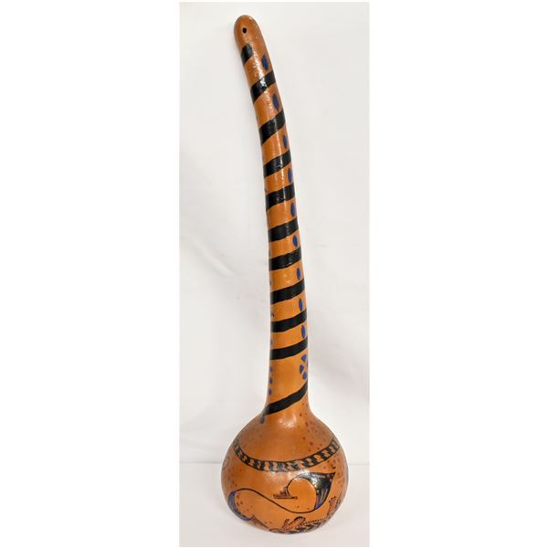 Large Hand Painted Gourd Rattle, T. Ploeckelmann