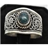 Image 1 : Silver Tone Turquoise Ring, Size 12