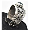 Image 3 : Silver Tone Turquoise Ring, Size 12