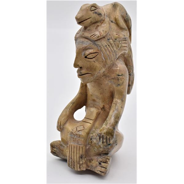 Mexican Carved Soapstone Mayan Figurine