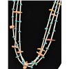 Image 1 : Navajo 3 Strand Red Shell & Turquoise Necklace