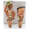 Image 2 : 2 Hand Carved German Wood & Cork Bottle Stoppers