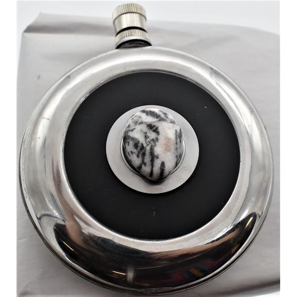 1980s Silver Tone Flask