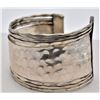 Image 2 : Artisan Crafted Hammered Silver Cuff Bracelet