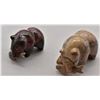 Image 1 : 2 Carved Stone Bears Fishing