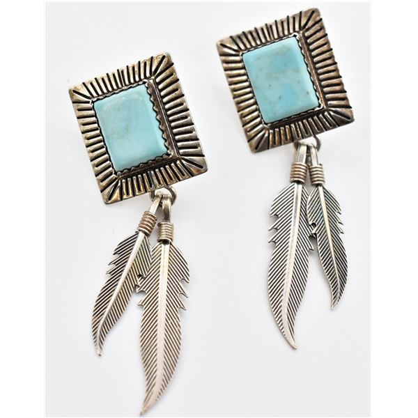 Quoc Turquoise Co. Sterling Turquoise Earrings