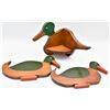 Image 1 : Wood Mallard Duck Corner Shelf plus 2 Duck Decor