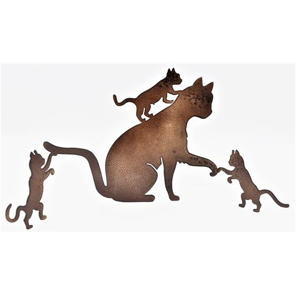 Metal Art Cat Family Decor