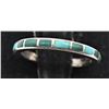 Image 1 : Zuni Old Pawn Sterling Inlay Turquoise Band, Sz 8